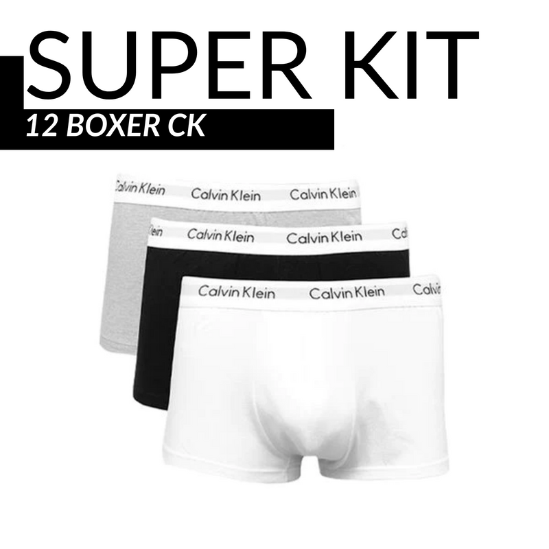 KIT DE 12 CALZONCILLOS BOXER CALVIN KLEIN